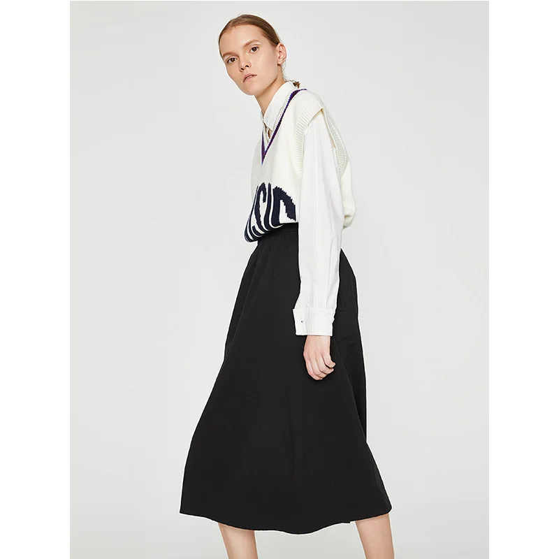 Toyouth New Black Long Skirts Women A-Line Casual Slim Hight Waist Female Plus Size Faldas Mujer Moda Jupe Longue | Женская одежда
