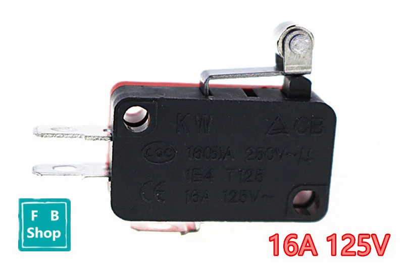 10 шт. 16A 250VAC роликовый Длинный рычаг мини мгновенный ролик микро переключатель 1NONC
