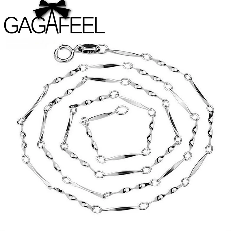 GAGAFEEL 7 видов стилей, модные ожерелья, подлинные 925 пробы, серебряная цепочка для женщин и мужчин, S925 ювелирные изделия, аксессуары, подарок - Окраска металла: 03