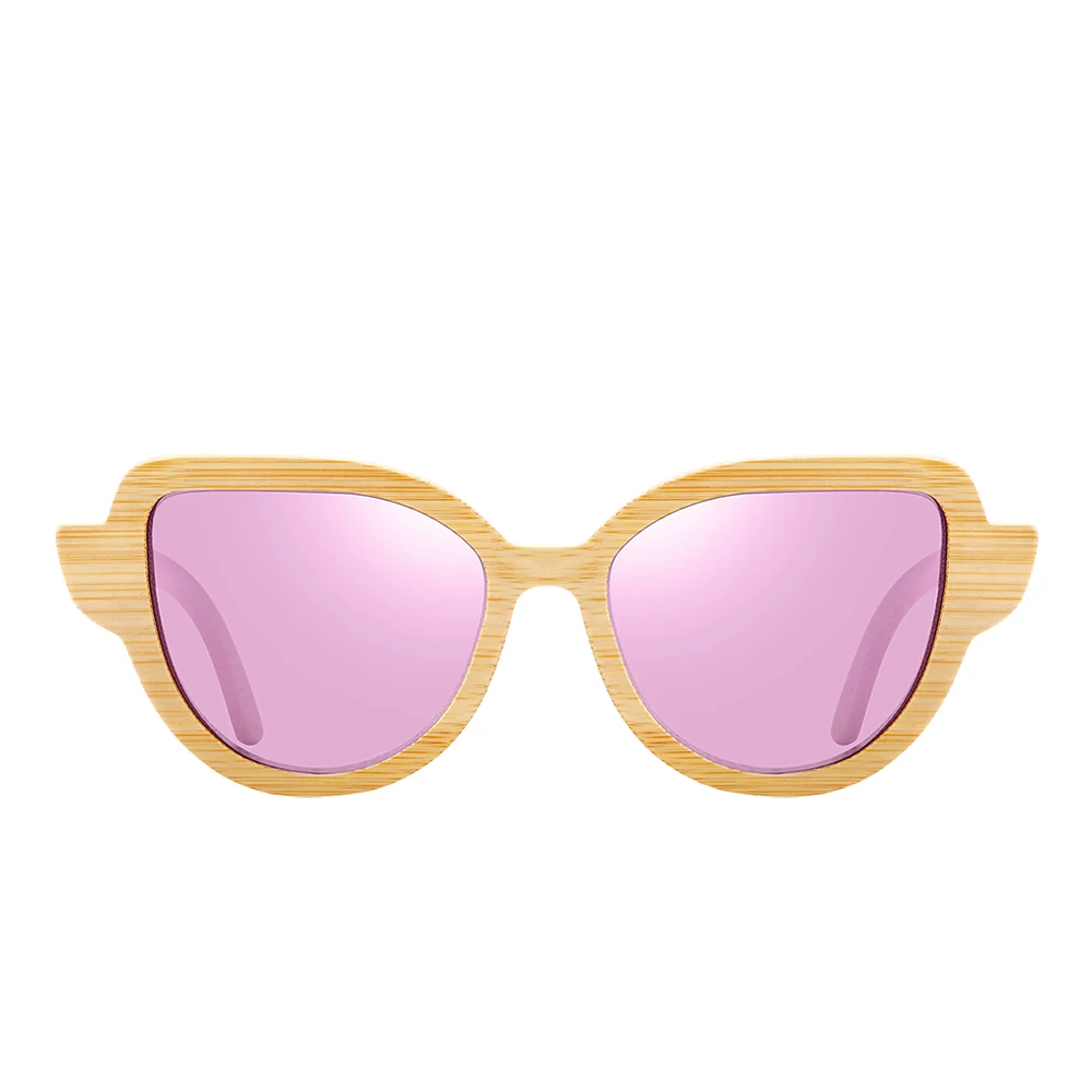 Солнцезащитные очки BARCUR Wood Cat Eye из бамбукового дерева антибликовые