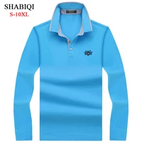 shabiqi new brand mens solid long sleeve polo shirt men autumn full sleeve warm shirt casual embroidery tops plus size s 10xl