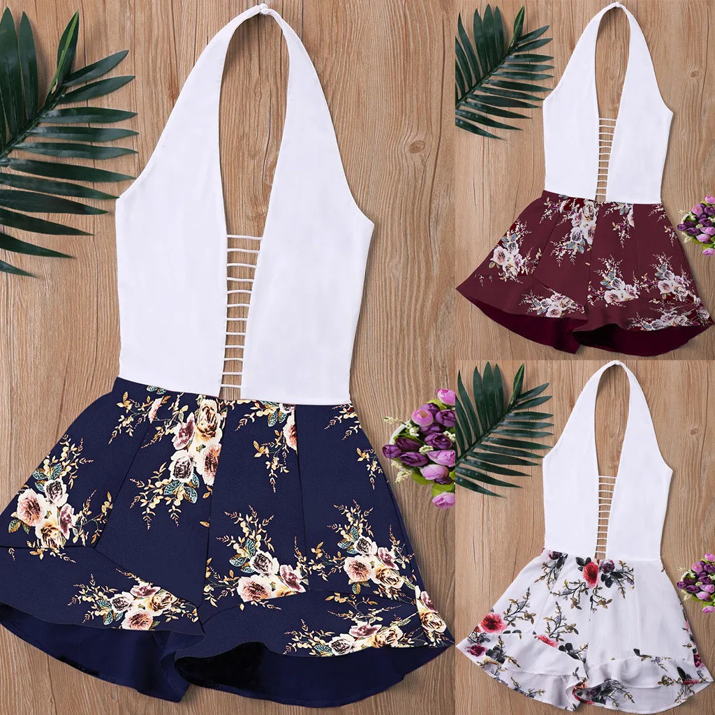 Женская одежда сексуальный комбинезон с глубоким v-образным вырезом открытой