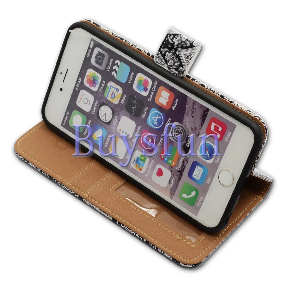 Bcov Белый Круговой Мандала дело Бумажник Кожаный Чехол Для iphone 6 plus/6 S Plus 100019789 |