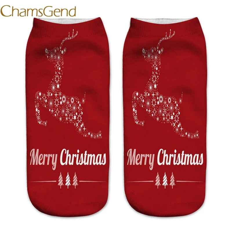 Бренд Chamsgend Merry Christmas, женские носки, новинка, Harajuku, 3D принт, Kawaii, до лодыжки, Calcetines Femme Mujer, носки, милые носки A1