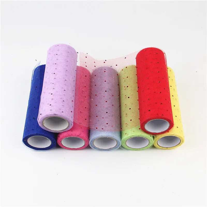 Жесткий шифоновый тюль с блестками 15 см * 10 ярдов|glitter tulle roll|tulle rollsglitter |