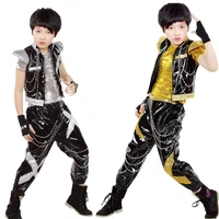 3 piece set boys sequined ballroom jazz hip hop dance costumes kid performance dance clothes tops shirt dance stage wear outfits