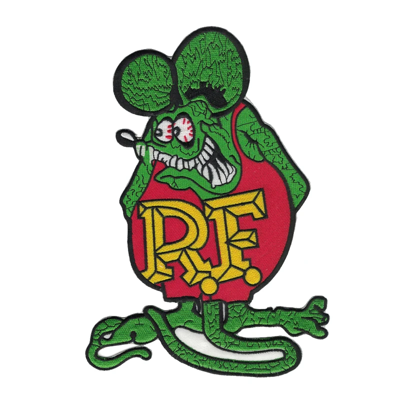 

Hot Rod Patch Rat Fink Badge HUGE XL back jacket Ed Big Daddy Roth Iron On Applique Badge Sticker For Clothes Sewing Accessaries