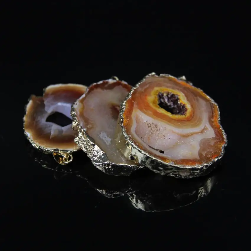 5 шт./лот оранжевые натуральные Агаты геодезические плиты в произвольной Форме