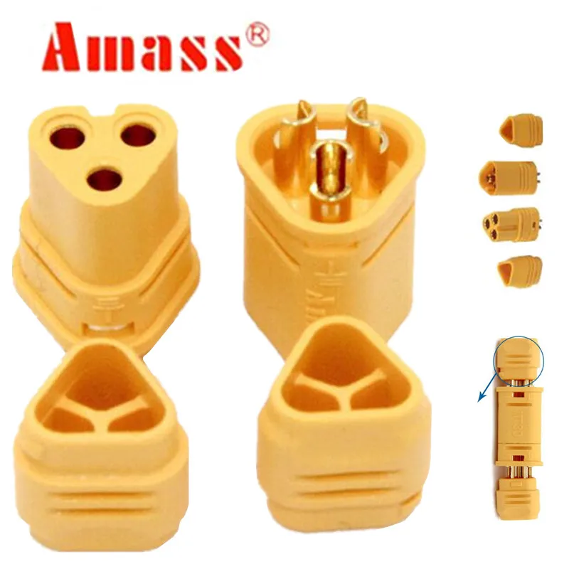 2 пары 3-контактных разъемов AMASS MT30 2 мм/Разъем двигателя/комплект штекеров для литий-полимерной батареи RC модель квадрокоптера мультикоптера Скидка 40%