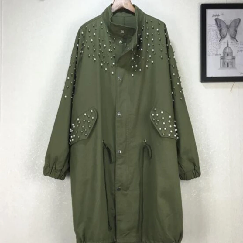 2018 весна и осень новые продукты свободная талия Звездное бисером Длинные рабочие