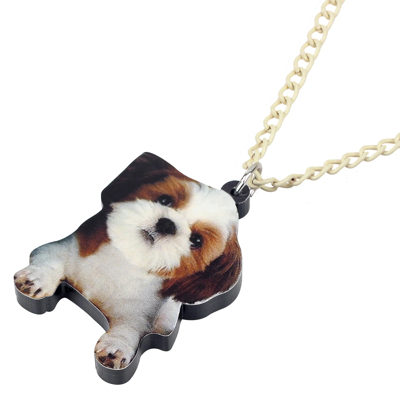 Newei акриловый милый китайский Ши-тцу собака Цепочки и ожерелья подвески на