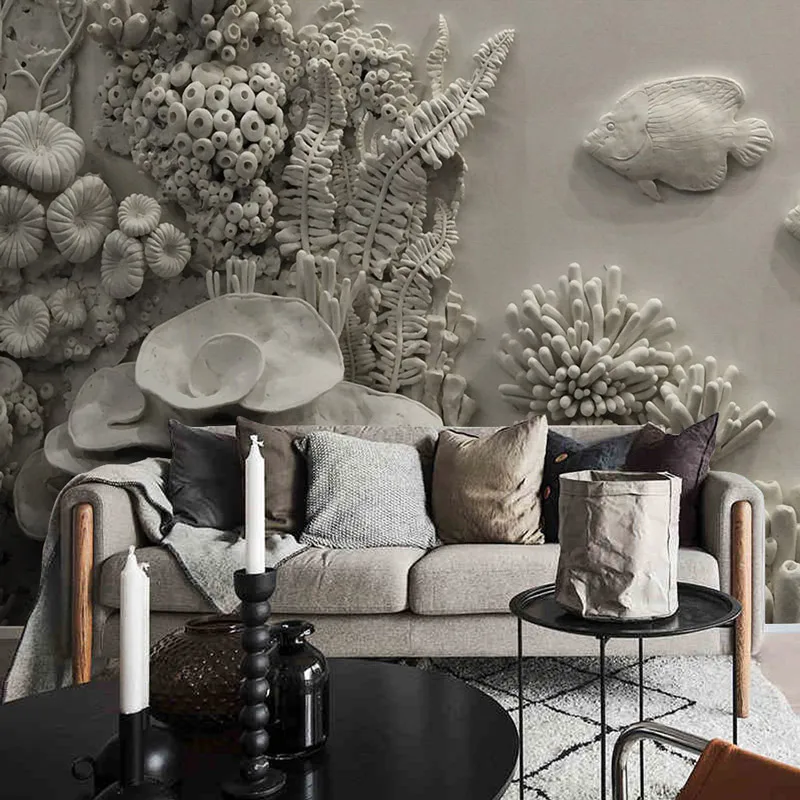 Домашний декор серые рельефные фотообои настенная бумага с 3D рисунком