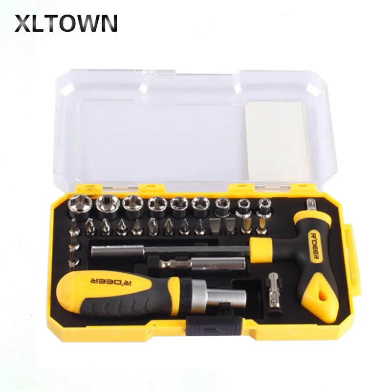 

XLTOWN 29PCS Screwdriver Socket Set Screwdriver Screwdriver T-Hexagon Hexagon Set Ratchet Disassemble ToolS Hand tools