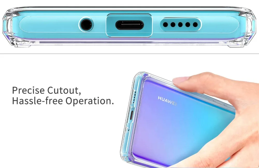 Роскошный чехол для Huawei P30 Pro ультратонкий прозрачный силиконовый из ТПУ защитный