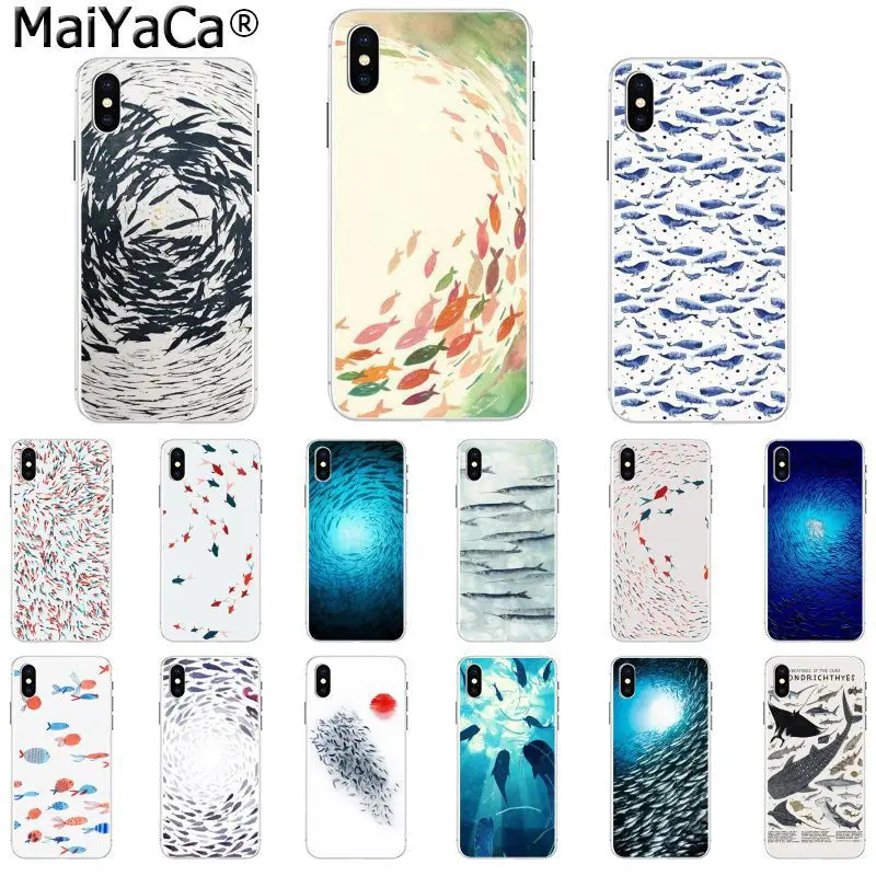 MaiYaCa чехол для телефона с рисунком морского животного Кита рыбы iphone SE 2020 11 pro 8 7 66S