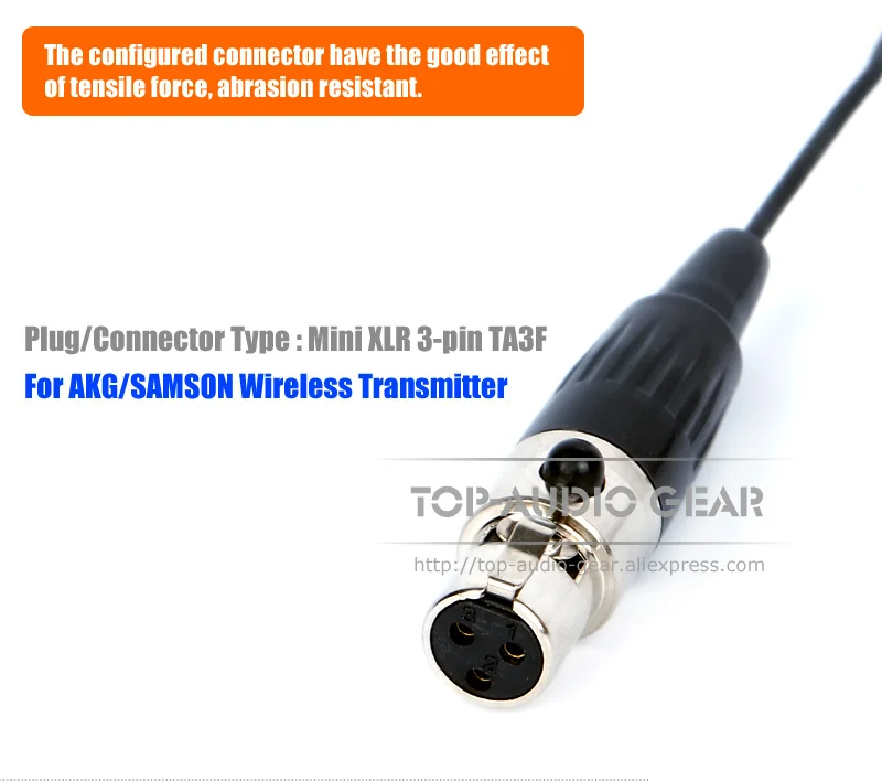 Высокое качество Черный Мини XLR 3 Pin TA3F 3PIN разъем Заушник головной убор гарнитура