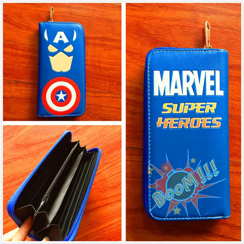 Мультфильм Аниме Marvel одежда Супергерои Капитан Америка Длинный кошелек