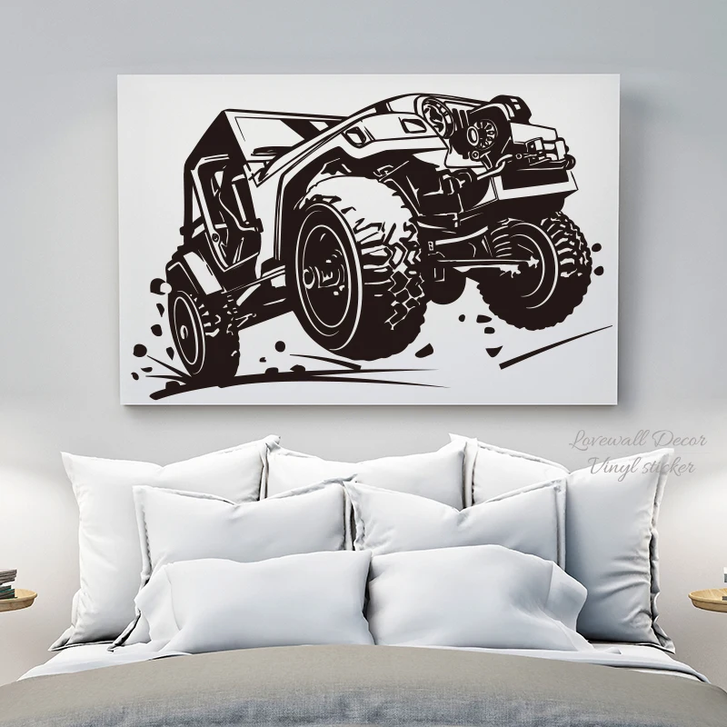 Новинка наклейка на стену для внедорожника гоночного автомобиля Детская