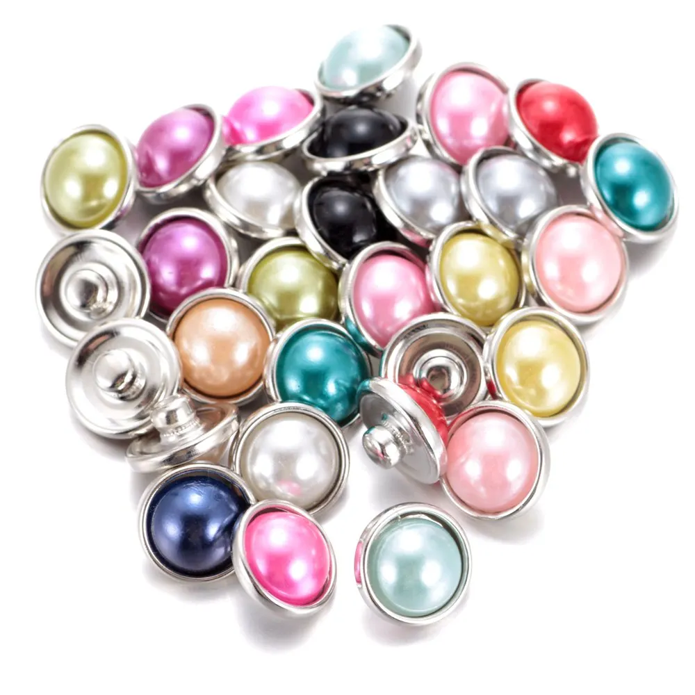 Серьги с искусственным жемчугом смешанные цвета 20 шт./лот 12 мм|12mm snap button|12mm button