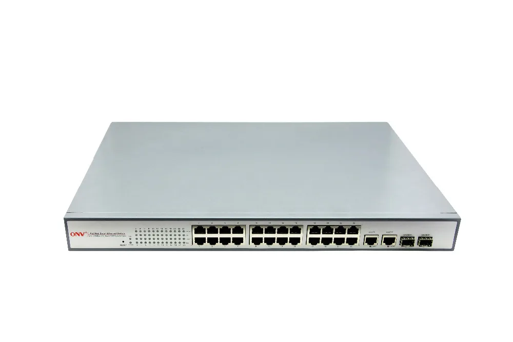 

26-Port Ethernet Switch with 24 10/100M Ports and 2 Gigabit Combo Ports