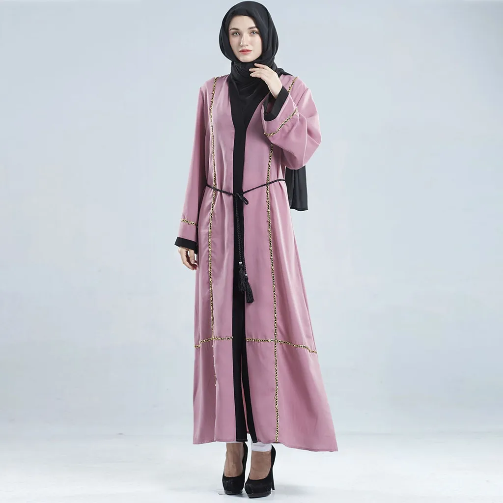 Модное мусульманское платье для взрослых в дубайском стиле женское Кафтан абайя