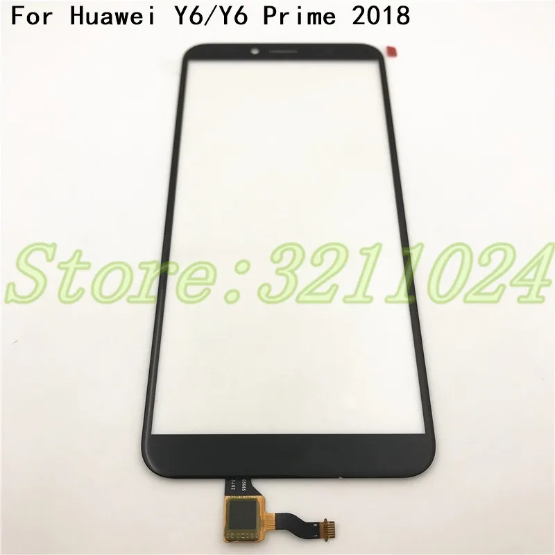 

100% испытано 5,7 дюйма для Huawei Y6 2018 / Y6 Prime 2018, сенсорный экран, дигитайзер, сенсорная панель, переднее стекло, объектив с логотипом