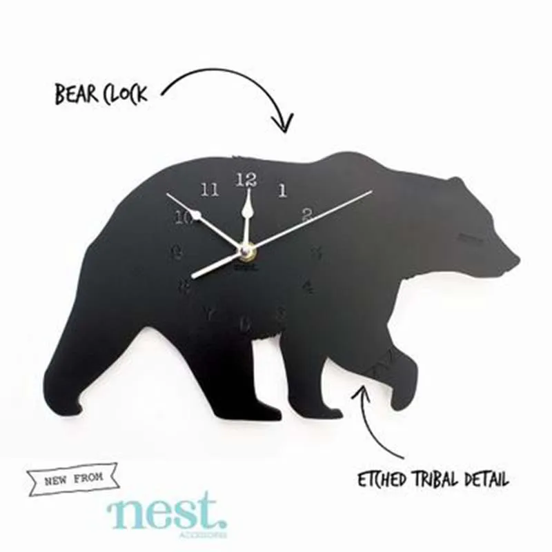 Детские настенные часы Polar Bear монохромные украшения для детской комнаты подарок