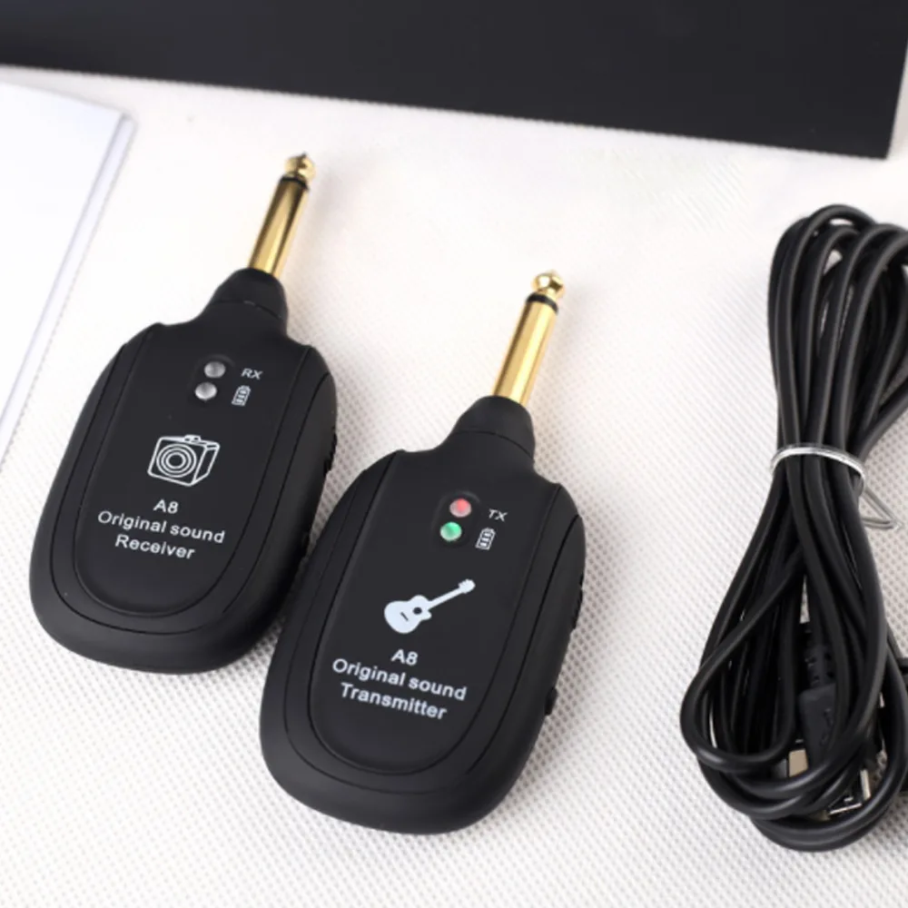 

UpgradeA8 Wireless Guitar Transmitter Receiver Set 730mhz 50M Range Guitar Wireless Transmitter for Electric Guitars Bass Violin