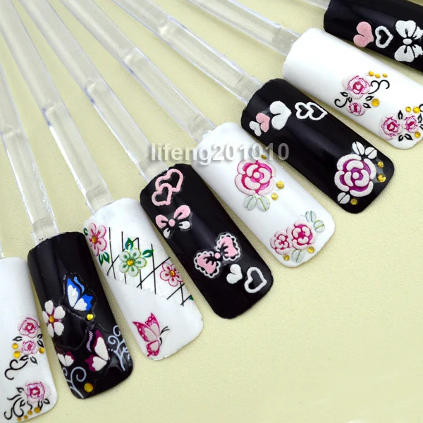 Наклейки для дизайна ногтей 6 шт./лот наклейки 3D инструменты украшения красивые с