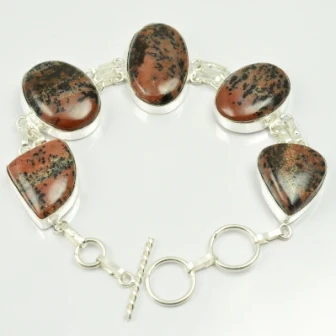 

Honey Dendrite Opal Bracelet Silver overlay Copper , 22.5 cm, B2149