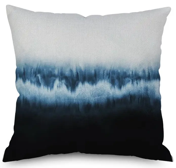 Nordic Style Watercolor Geometry Throw Cushions Creative Ink Mountaion Stone Geometric Printed Plush Chair Pillow Seat Pad - Цвет: A15