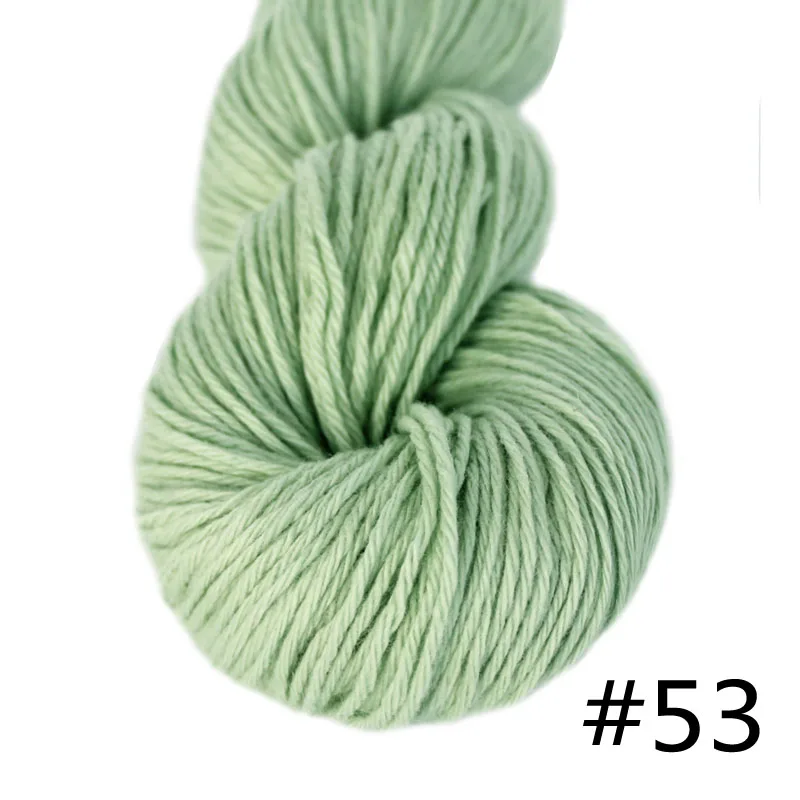 53 Celery Пряжа лотоса многоцветная Толстая кашемировая DK пряжа цвет#31-#60 натуральный кашемир 4plys ручная вязка цвет ed DIY вязание крючком - Цвет: 53 Celery