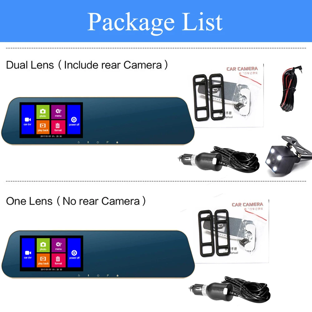 CRUZ Car Dvr камера 4 3 &quotсенсорный экран FHD 1080P зеркало заднего вида цифровой