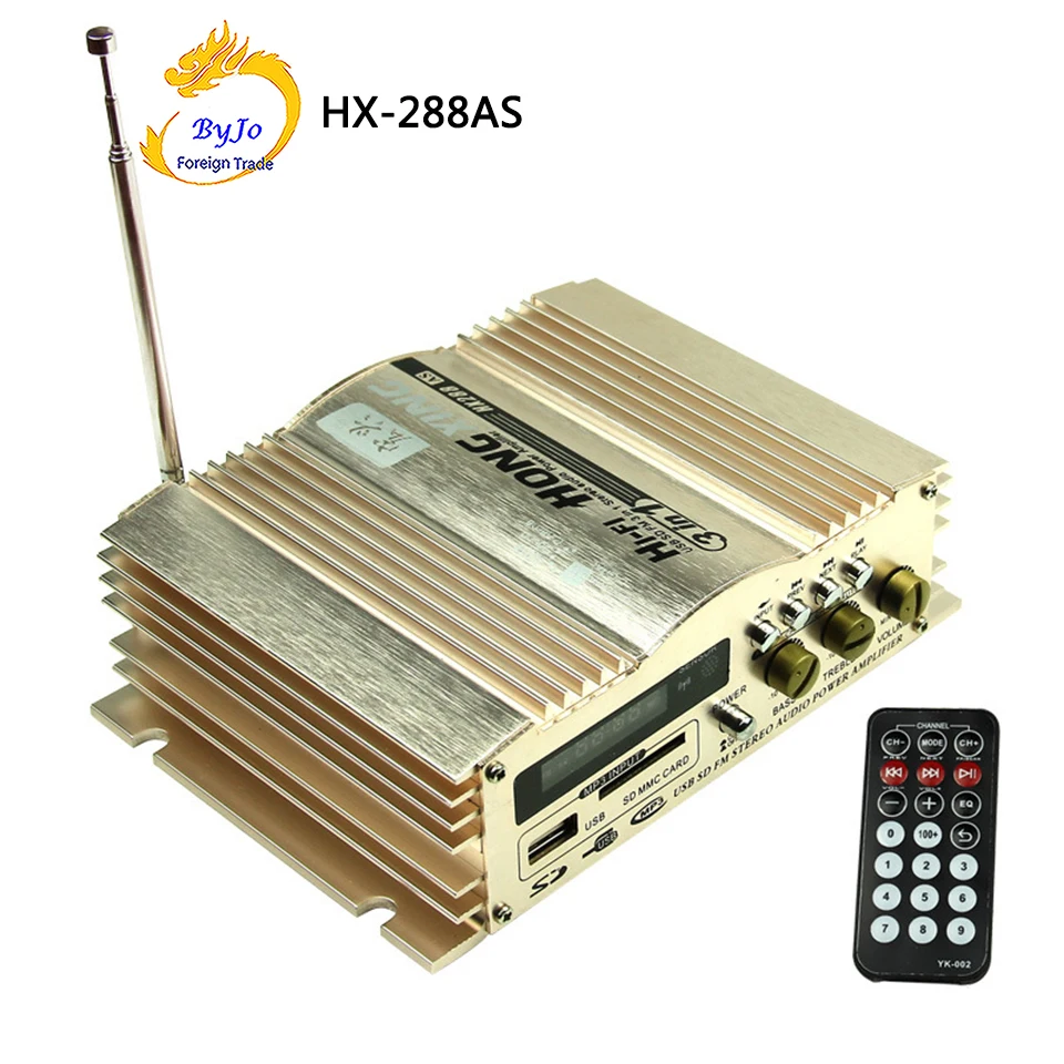 HONGXING HX 288AS усилитель 40Wx2 12В 2 канальный Hi Fi автомобильный стереоусилитель FM радио