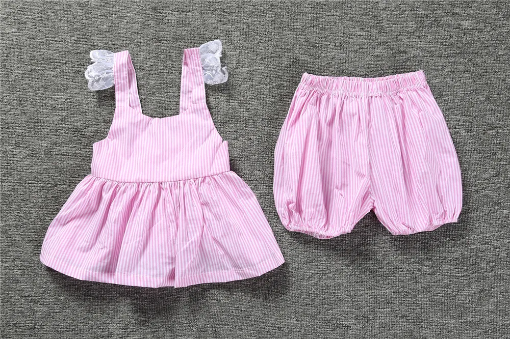 Комплект одежды для маленьких девочек летние детские комплекты платье + шорты