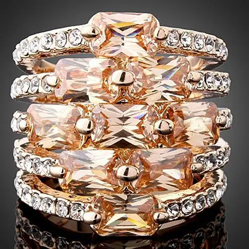 Bluelans Модный кристалл циркония горный хрусталь инкрустированное кольцо браслет