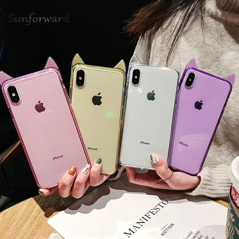 Милый чехол для телефона с кошкой iPhone X XS MAX XR Силиконовый Мягкий противоударный 6 S