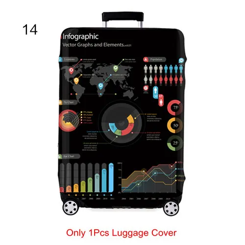14 Luggage Cover Защитный чехол для багажа для женщин и мужчин, эластичный тканевый чехол для чемодана, защита для багажа, пылезащитный чехол, органайзер, аксессуары для путешествий - Цвет: 14 Luggage Cover