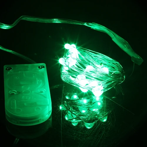 2 м 20LED медная серебряная проволока гирлянды водонепроницаемый праздничное освещение для сказочной рождественской елки Свадебная вечеринка украшения - Испускаемый цвет: Green