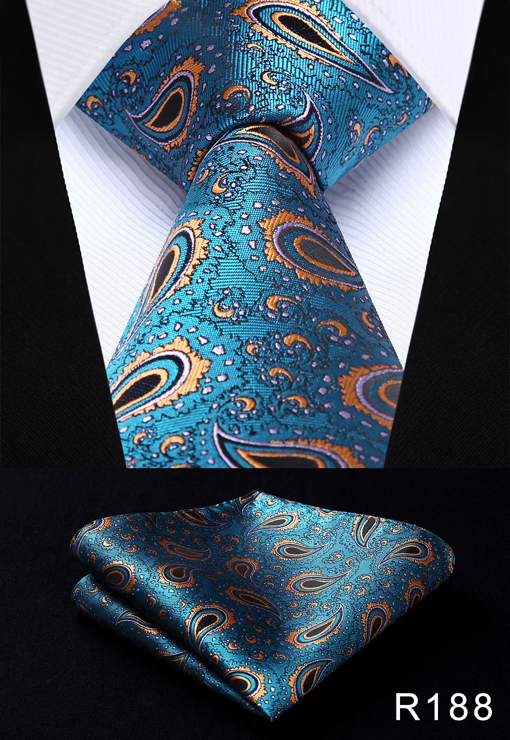 Платок классический свадьбу Мужская Мода Пейсли 3.4 &quotшелк Тканые свадьба Для