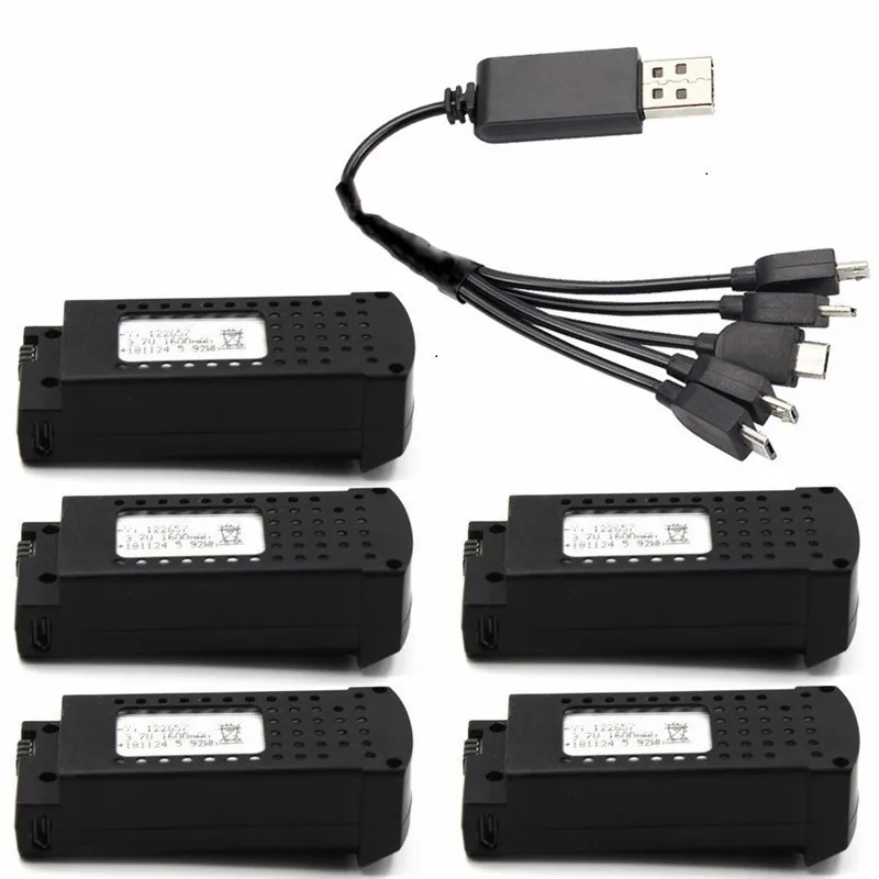 

( 5-in-1 ) 3.7V 1600mAh Lipo Battery Charger Sets For SG106 RC Helicopter Drone Quadcopter Spare Parts 3.7v Rechargeable Battery