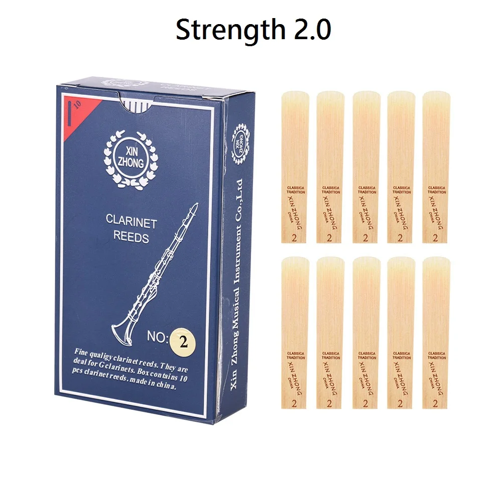 Strength 2.0 10 шт./кор. трости для кларнета нормального уровня G трости для кларнета прочность 2,0/2,5/3,0 опционально для начинающих духовых инструментов - Цвет: Strength 2.0