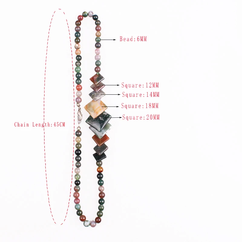 Ожерелье и подвески женские с квадратными бусинами из черного оникса - купить по