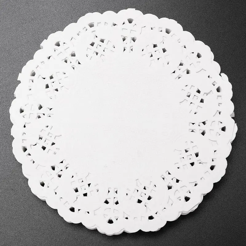Горячая Распродажа 300 шт. круглые салфетки для торта с кружевом|Коврики и