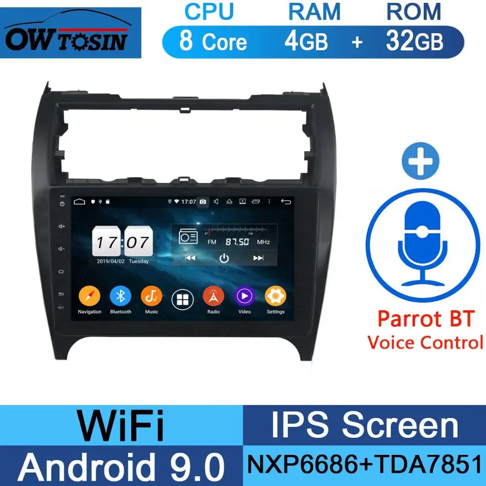 32G Parrot BT 10," ips 8 Core 4G Оперативная память+ 64G Встроенная память Android 9,0 автомобиль dvd-радио GPS для Toyota Camry 2012 2013 DSP CarPlay попугай BT - Цвет: 32G Parrot BT