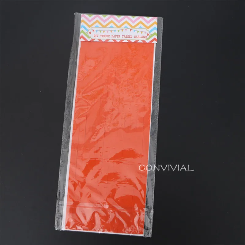 Orange paper tassel Soild Цвет гирлянда из папиросной бумаги с кистями, хороший подарок на день рождения, свадьбу, вечерние, Дня благодарения рождественское торжественное мероприятие вечерние украшения - Цвет: Orange paper tassel