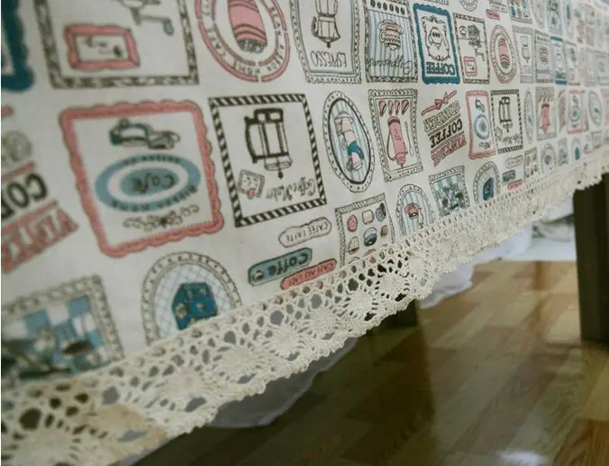 Литературная льняная скатерть корейский стиль прямоугольный чайник принт