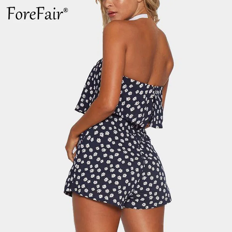 Forefair 2018 с оборками без бретелек комбинезон женский комплект шортами