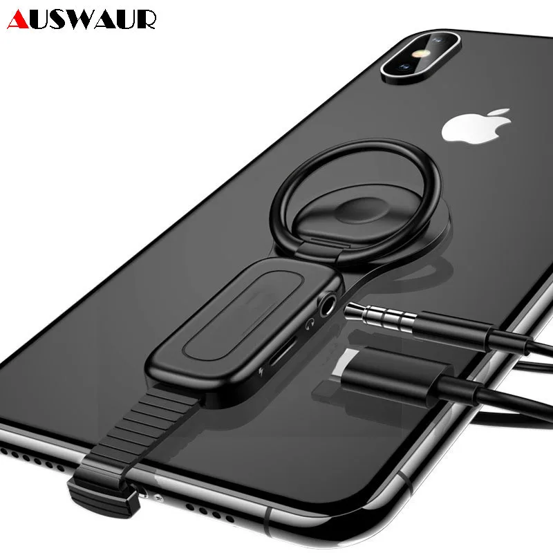 Кольцо держатель складной аудио зарядное устройство адаптер для iPhone 7 8 Plus X XR XS MAX