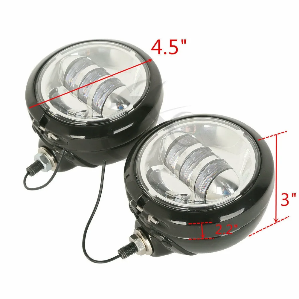 Черная хромиросветодиодный светодиодная противотуманная фара 4 5 дюйма